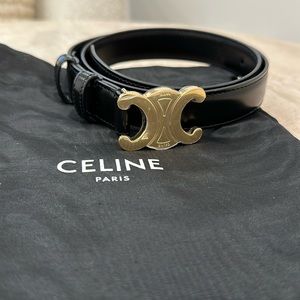 Celine Triomphe Black Belt Size 70 NWT